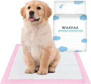 17" x 13" Pet Pads for Dogs Pee Training, Disposable Underpads with Super Absorbent and Ultra Leak Proof for Puppy Cat Potty Control, Quick Dry Design for Incontinence -Pink(25 Count)