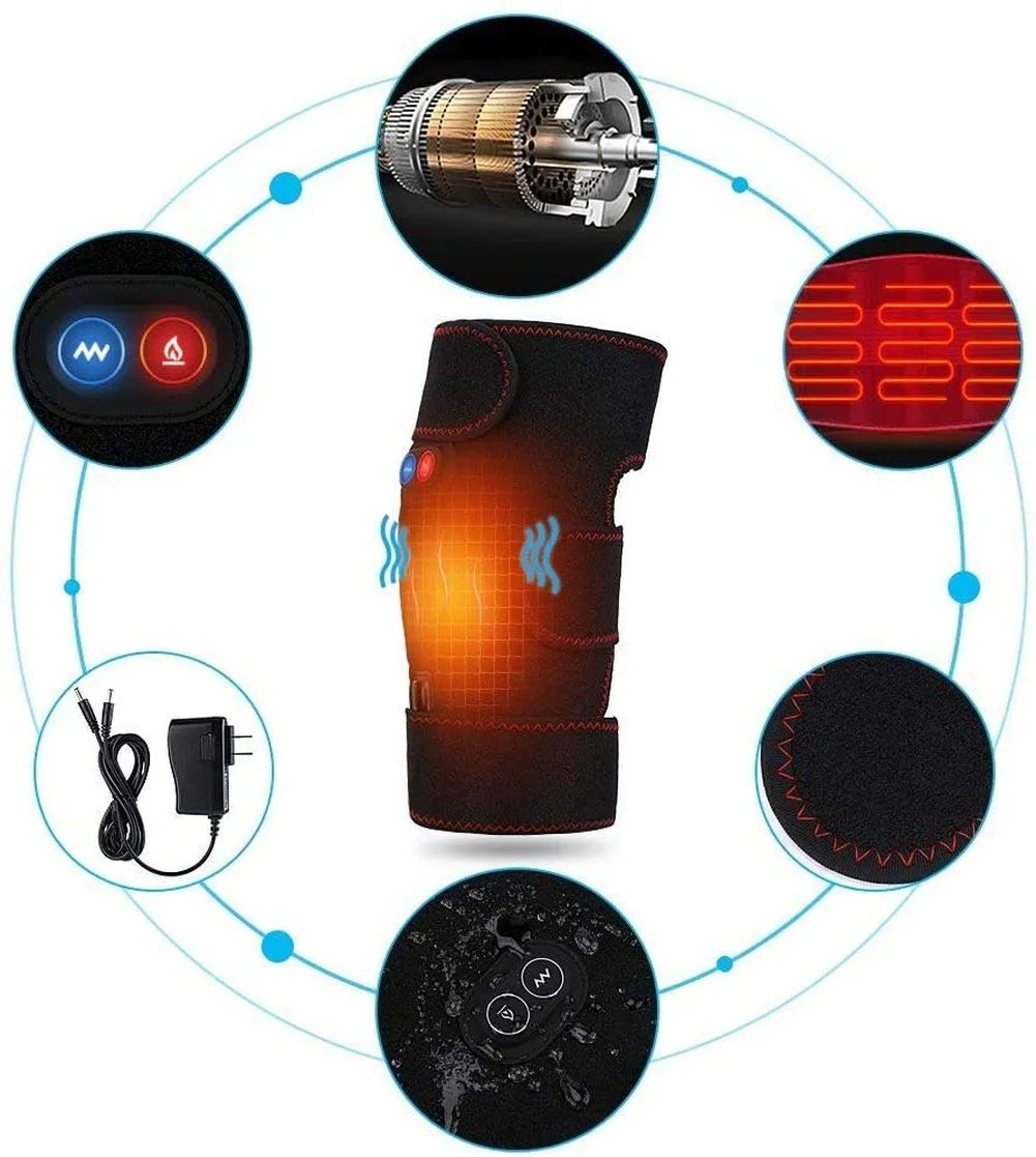 2-in-1 Arthritis Pain Relief Knee Brace, Heated Knee Support for Arthritis, Knee Heating Pad for Hot or Cold Therapy Keep Warm, Electric Heated Knee Wrap for Pain Relief and Massage