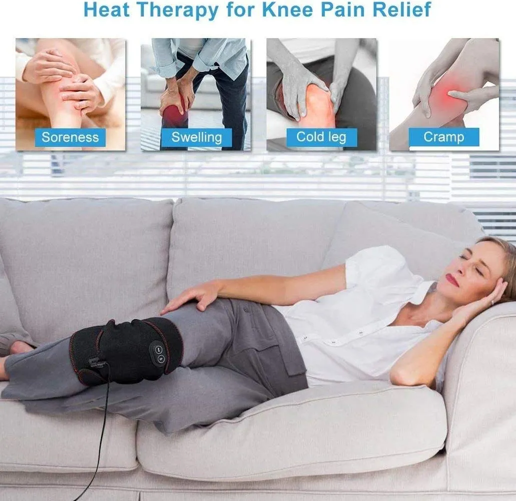 2-in-1 Arthritis Pain Relief Knee Brace, Heated Knee Support for Arthritis, Knee Heating Pad for Hot or Cold Therapy Keep Warm, Electric Heated Knee Wrap for Pain Relief and Massage