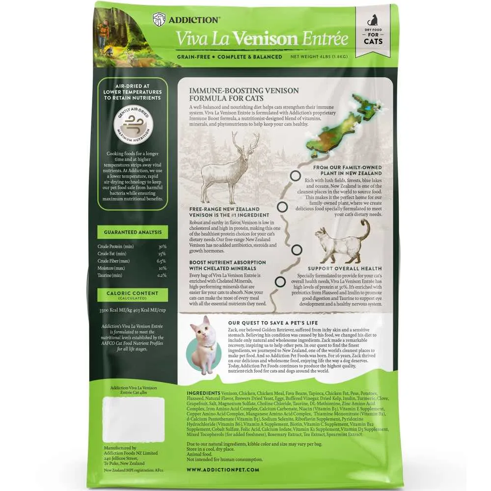 25% OFF (Exp Dec24): Addiction Viva La Venison Grain-Free Dry Cat Food