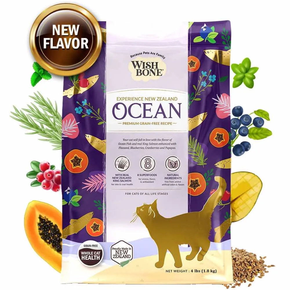 25% OFF: Wishbone Ocean Fish & Chicken Grain-Free Dry Cat Food 4lb