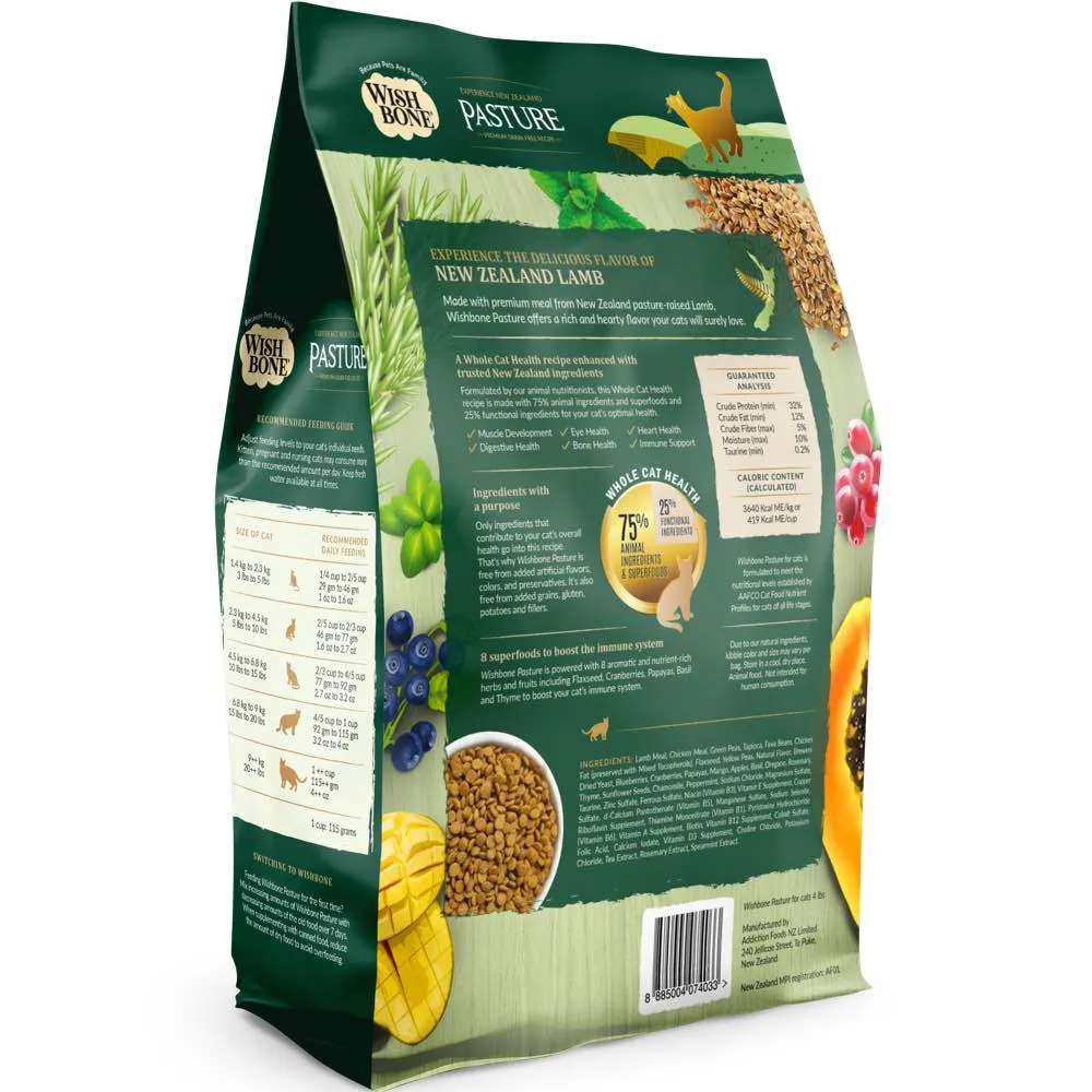 25% OFF: Wishbone Pasture Lamb & Chicken Grain-Free Dry Cat Food 4lb