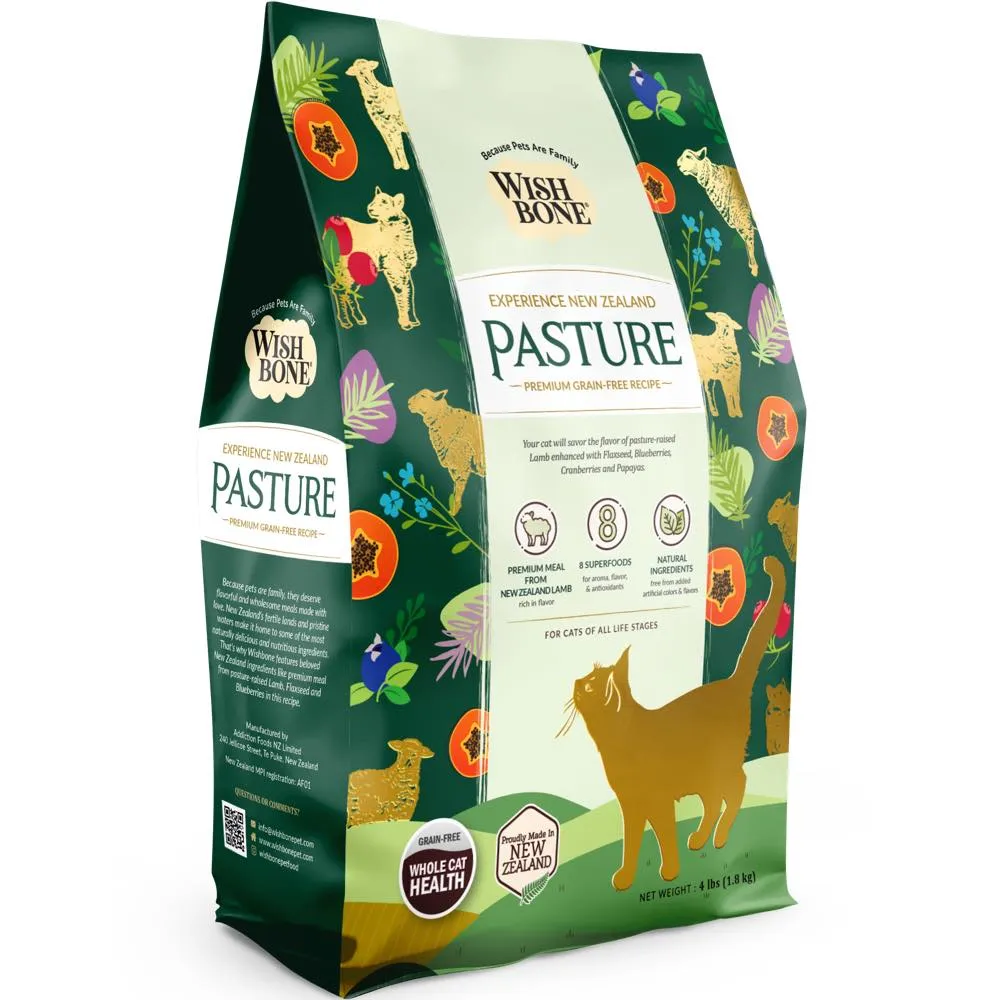 25% OFF: Wishbone Pasture Lamb & Chicken Grain-Free Dry Cat Food 4lb