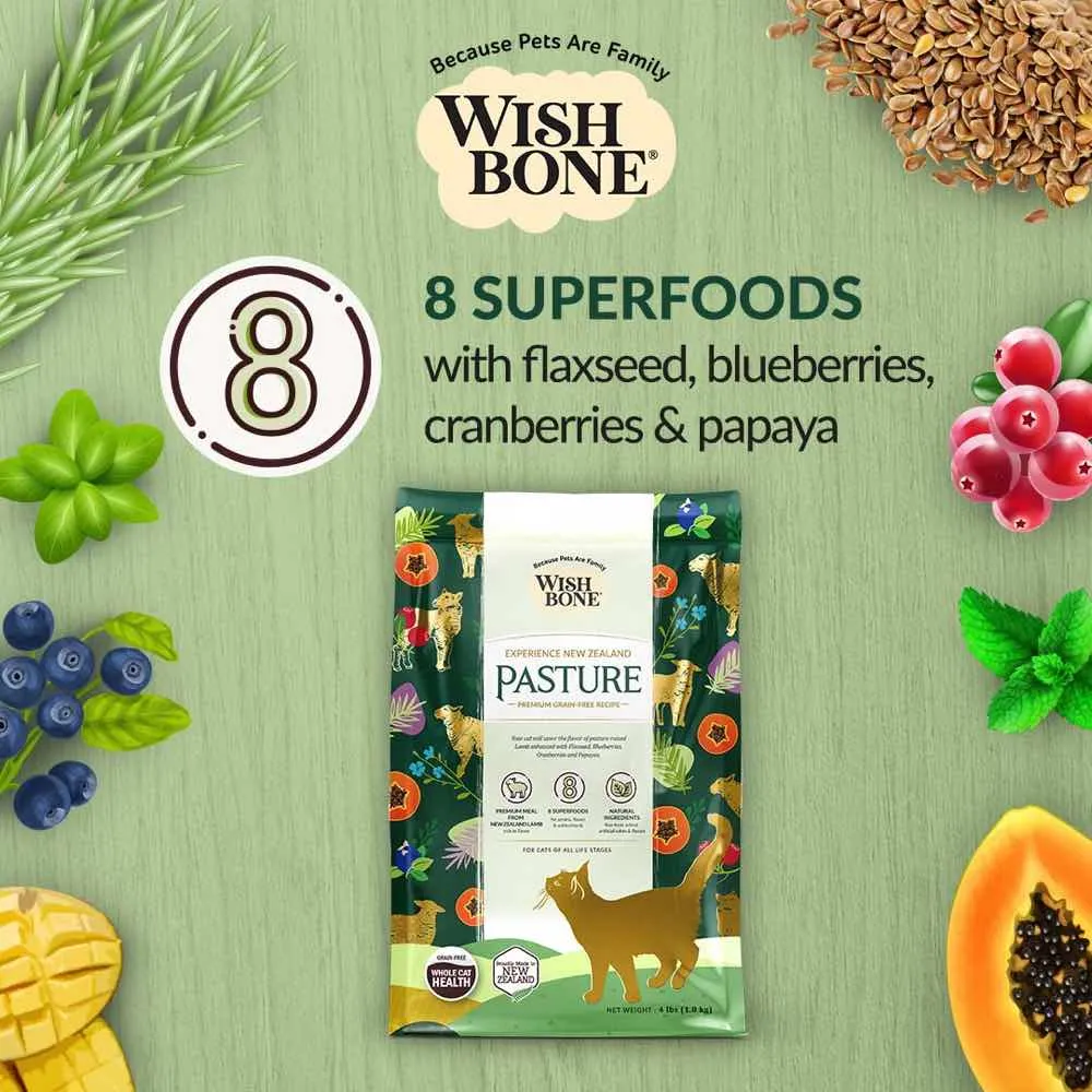 25% OFF: Wishbone Pasture Lamb & Chicken Grain-Free Dry Cat Food 4lb