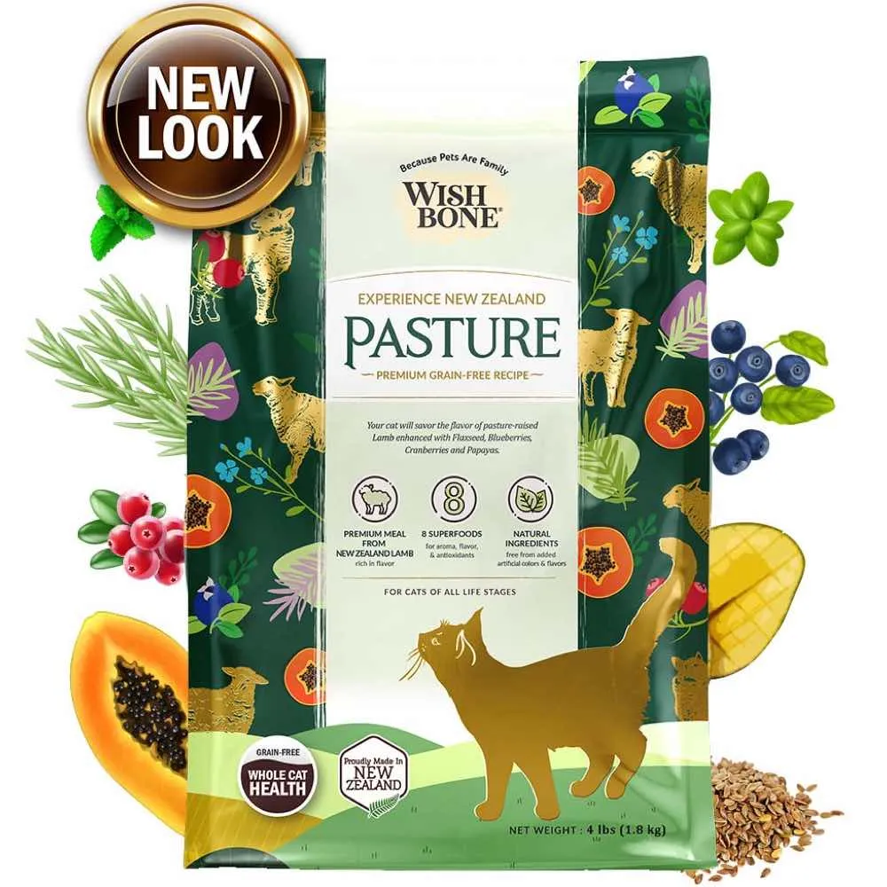 25% OFF: Wishbone Pasture Lamb & Chicken Grain-Free Dry Cat Food 4lb