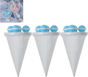 3 Pack Floating Hair Filtering Mesh Removal, Reusable Hair Filter Bag, 2025 New Lint Catcher for Washing Machine, Lint Traps, Pet Hair Catcher, Floating Hair Filtering Mesh Removal Bag (Blue)