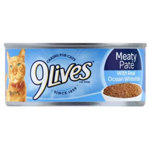 9 Lives Meaty Pate Ocean Whitefish Dinner Wet Cat Food