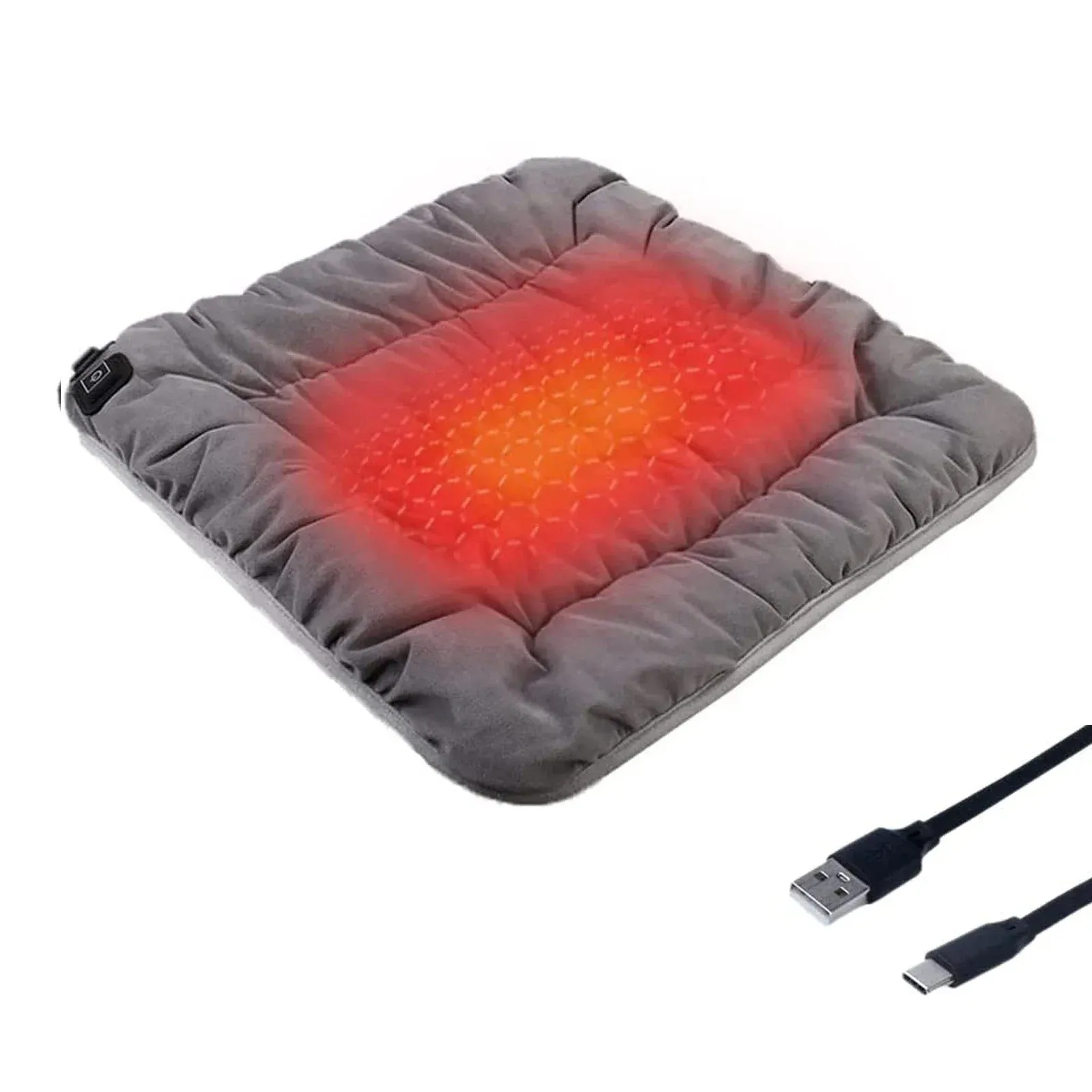 Adjustable temperature electric heated chair pad