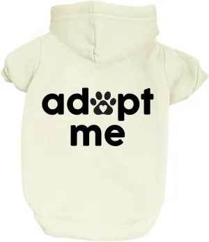 Adopt Me Dog Hoodie | Fleece Lined |Leash Hole| Adoption Event Prop Photoshoot | Rescue|Cream, 5X-Large (1237)