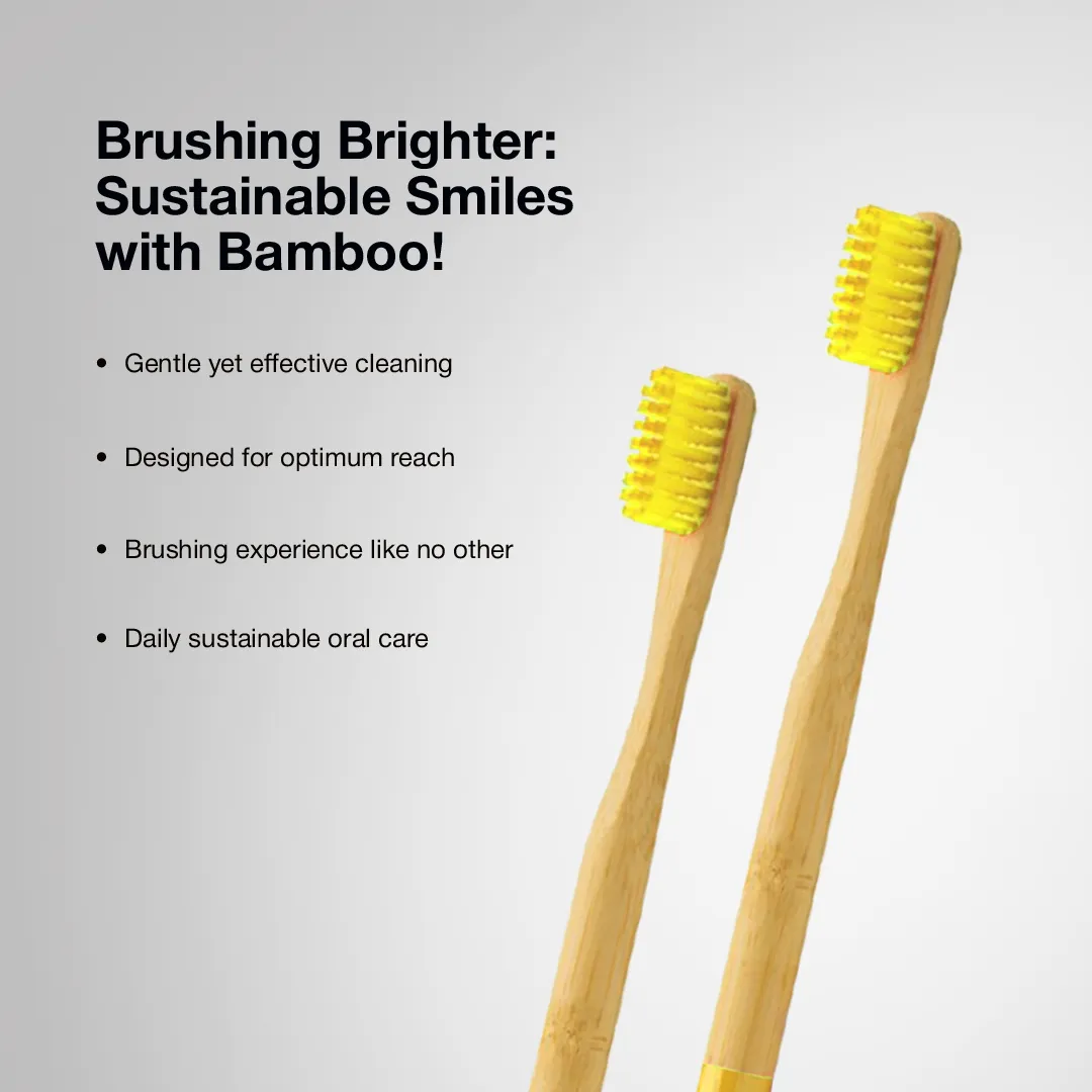 Bamboo Toothbrush ORBY PLUS for Adults | Biodegradable, Soft Bristles & Ergonomic Design