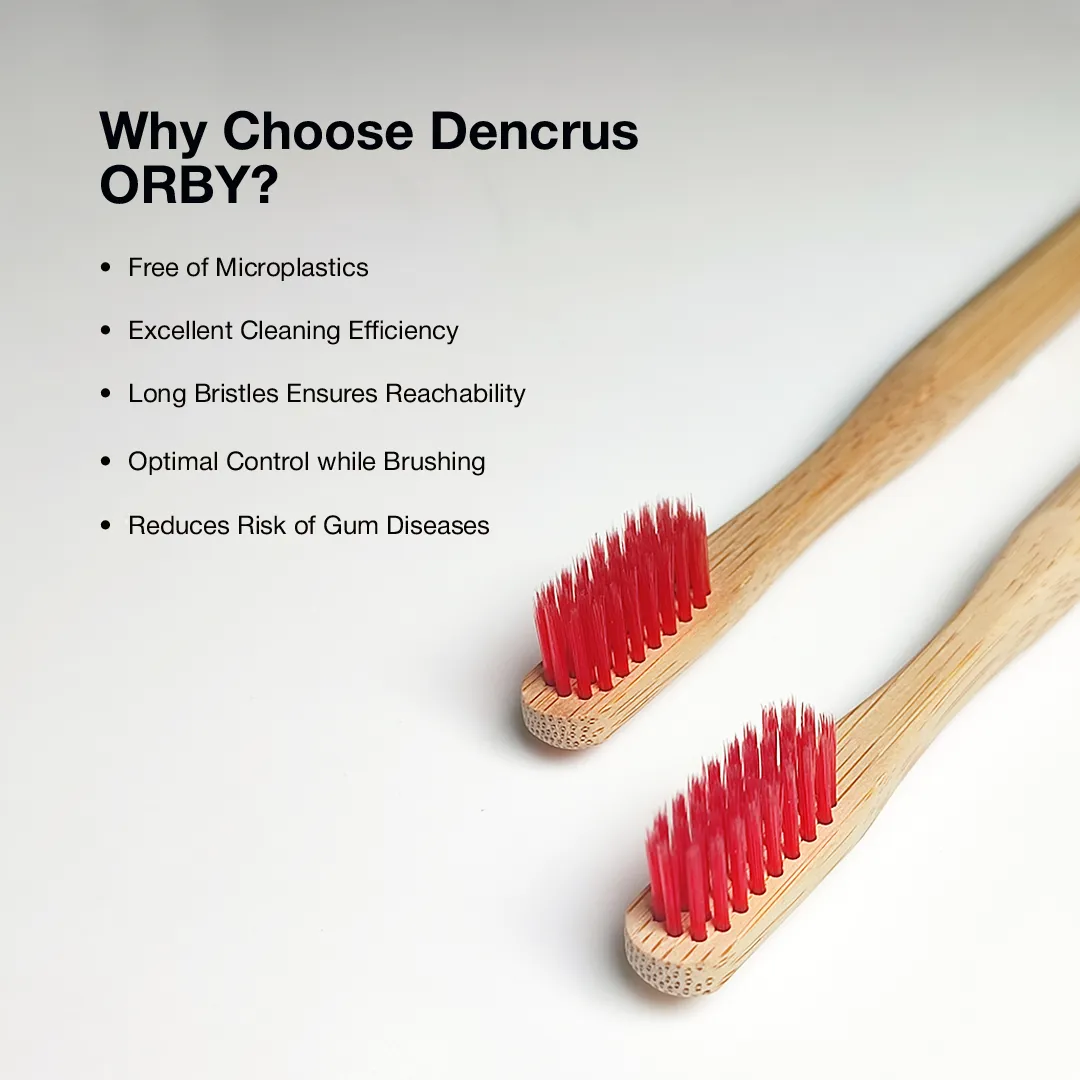 Bamboo Toothbrush ORBY PLUS for Adults | Biodegradable, Soft Bristles & Ergonomic Design