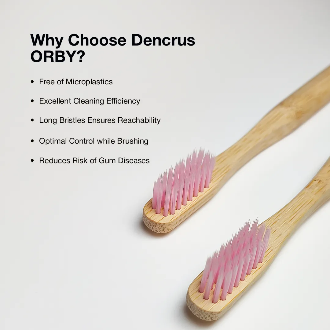 Bamboo Toothbrush ORBY PLUS for Adults | Biodegradable, Soft Bristles & Ergonomic Design