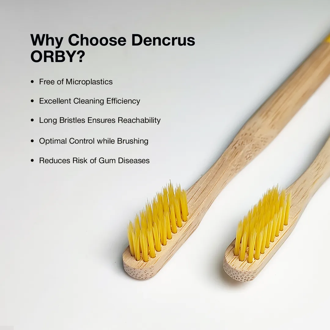 Bamboo Toothbrush ORBY PLUS for Adults | Biodegradable, Soft Bristles & Ergonomic Design