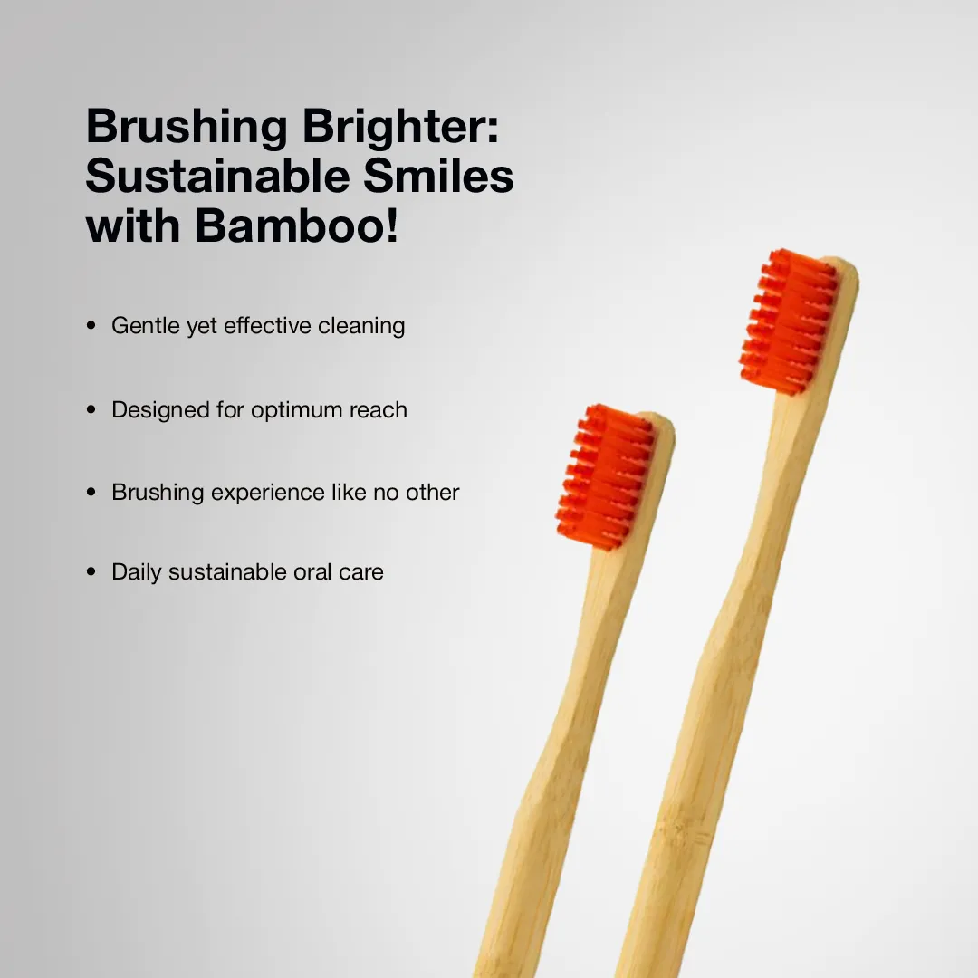 Bamboo Toothbrush ORBY PLUS for Adults | Biodegradable, Soft Bristles & Ergonomic Design