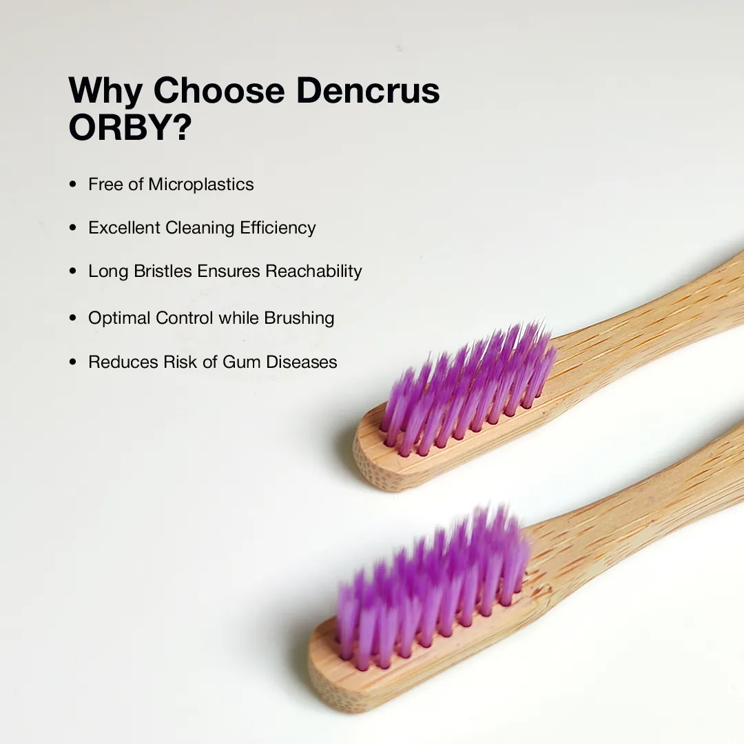Bamboo Toothbrush ORBY PLUS for Adults | Biodegradable, Soft Bristles & Ergonomic Design