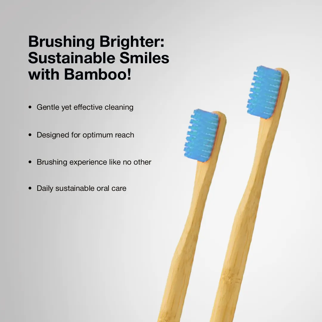 Bamboo Toothbrush ORBY PLUS for Adults | Biodegradable, Soft Bristles & Ergonomic Design
