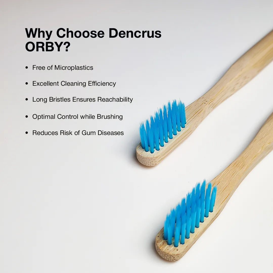 Bamboo Toothbrush ORBY PLUS for Adults | Biodegradable, Soft Bristles & Ergonomic Design