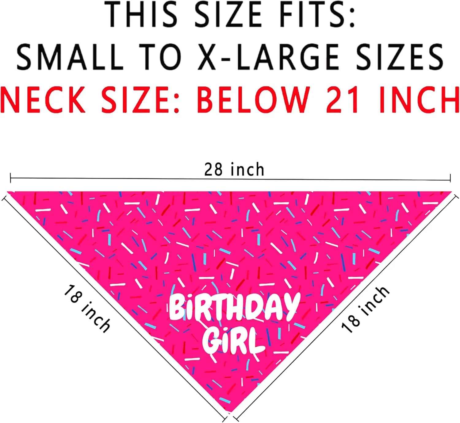 Birthday Girl Dog Bandanas 1 Pack, Pink Dog Scarfs for Puppy, Pet Scarves HBD Bandanas for Small Medium Large Dogs (Birthday Girl, One Size)