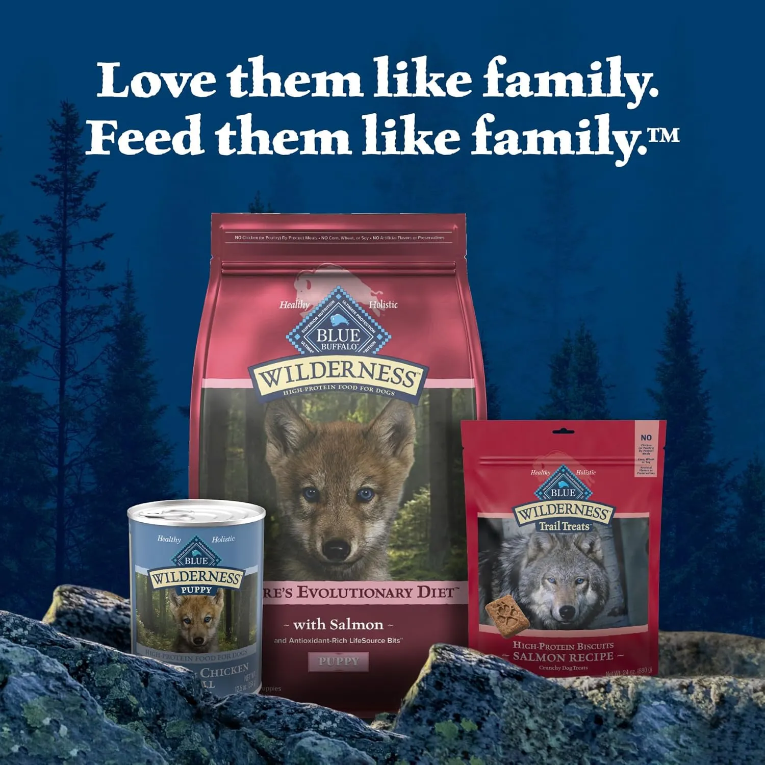 Blue Buffalo Wilderness High-Protein Natural Dry Food for Puppies, Salmon Recipe, 13-lb. Bag