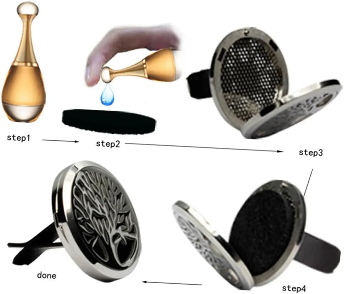 Car Fragrance Diffuser Clip Stylish Perfume Clamp for Vent Diffuser with Refill Pad for Cars Homes Offices