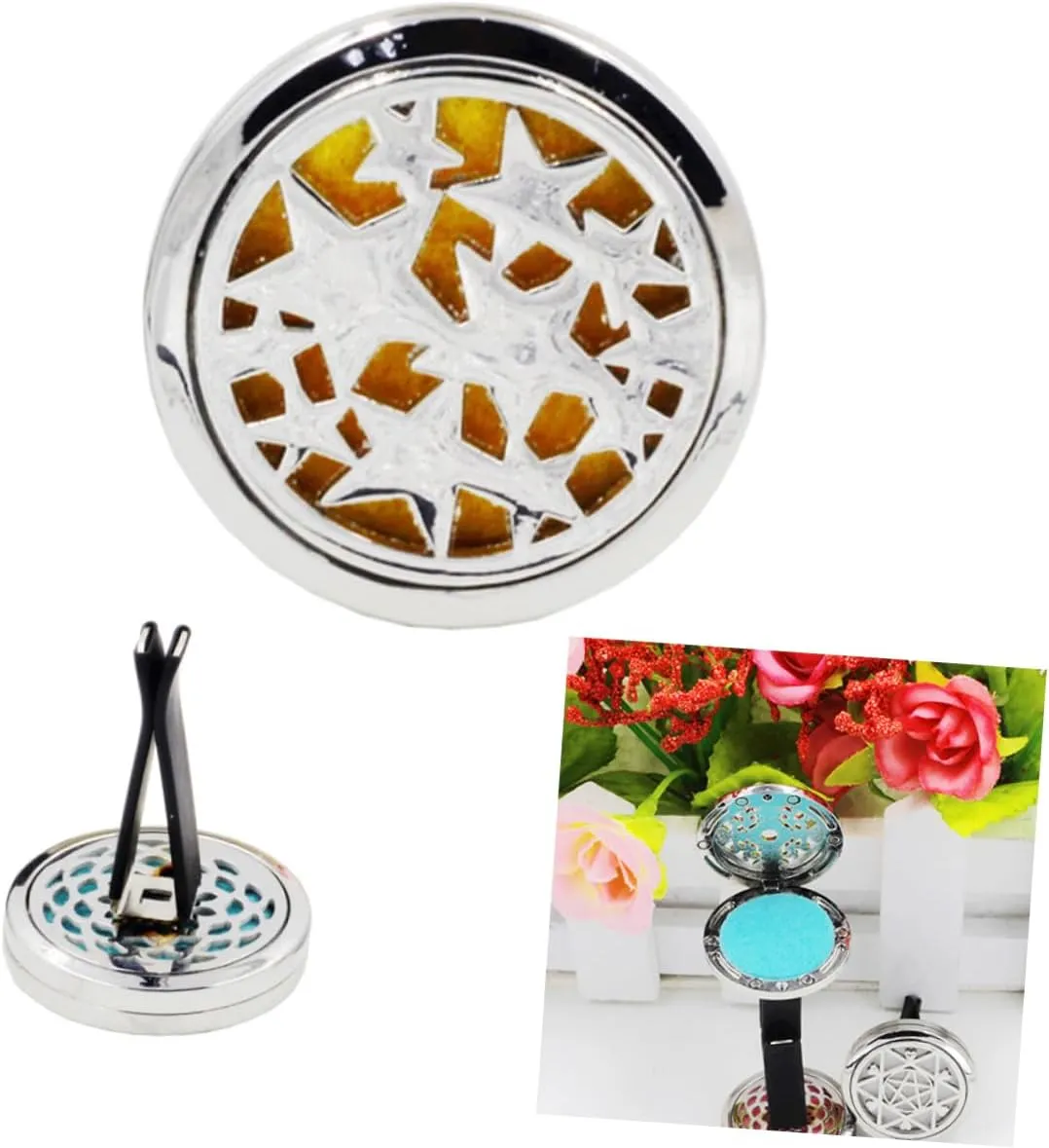 Car Fragrance Diffuser Clip Stylish Perfume Clamp for Vent Diffuser with Refill Pad for Cars Homes Offices