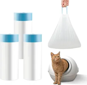 Cat Litter Box Liners 60 Count, Waste Bags for Self-Cleaning Cat Litter Box, Replacement Extra Large Cat Litter Box Liners, 26 x 15.7 Inches3 Packs/60 Counts