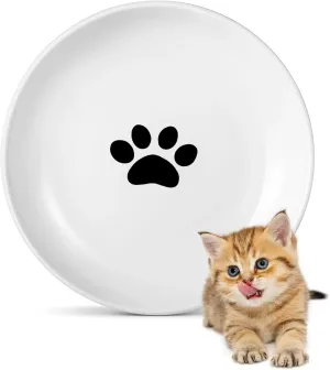 Ceramic Cat Food Plates: Cat Wet Food Bowls/Whisker Fatigue Cat Dishes & Shallow Bowls for Kittens and Small Animals1