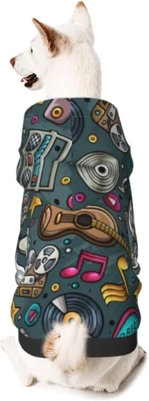 Classic Music Player Pet Clothes Dog Hoodies Soft Pet Warm Sweater Dog Pajamas