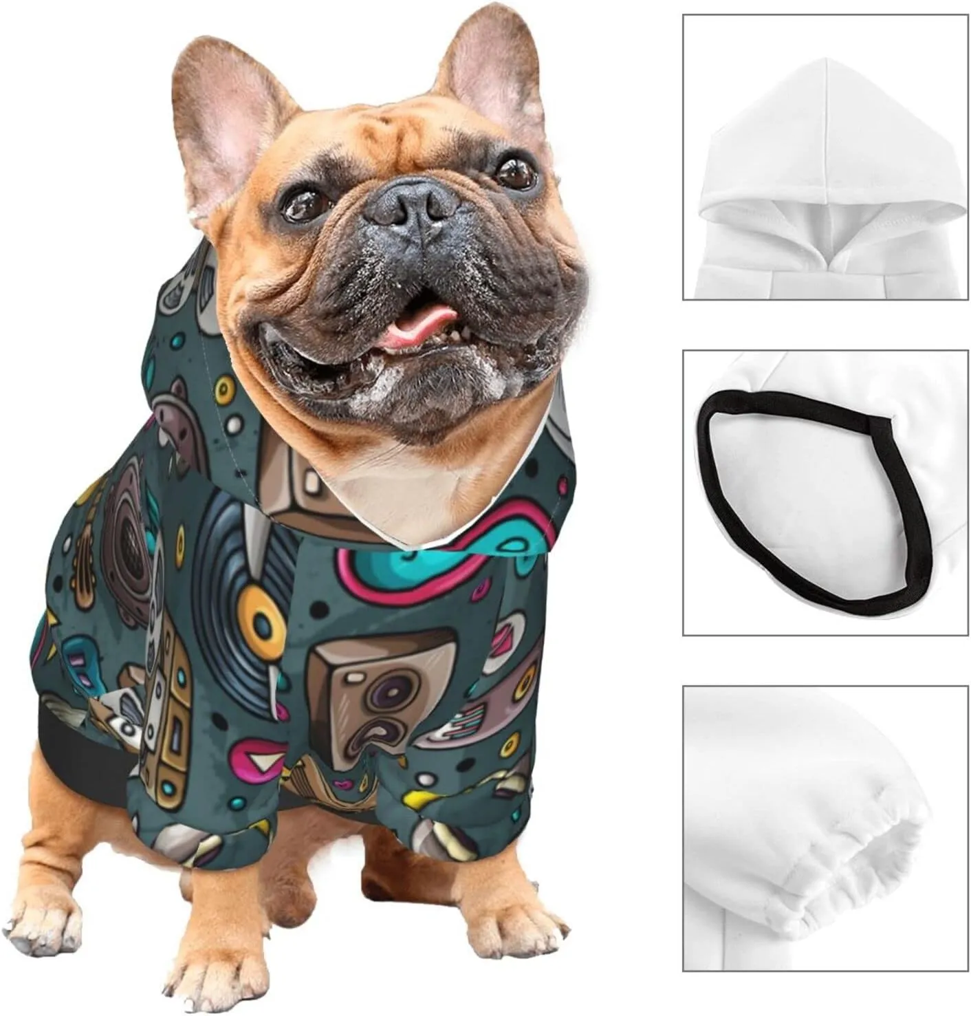 Classic Music Player Pet Clothes Dog Hoodies Soft Pet Warm Sweater Dog Pajamas