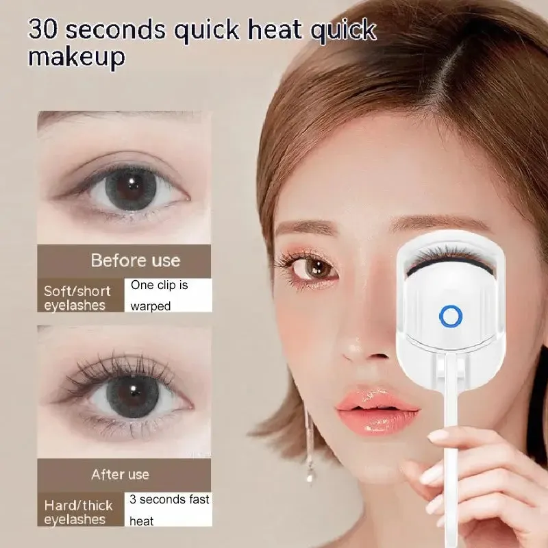 Curls with a portable electric heated comb eyelash curler Heated eyelash