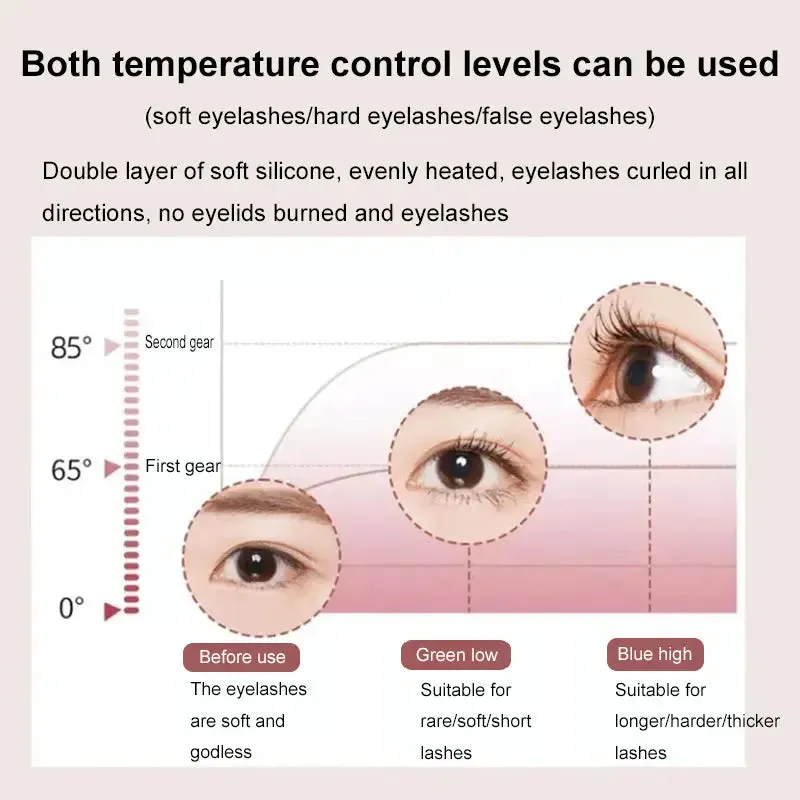Curls with a portable electric heated comb eyelash curler Heated eyelash