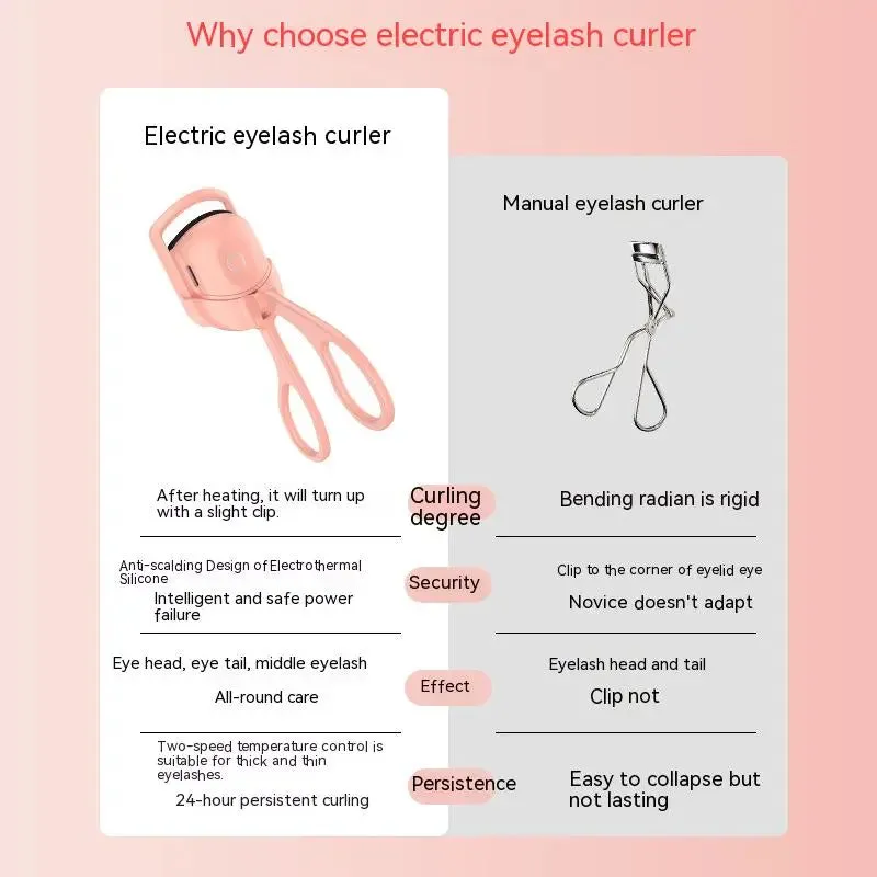 Curls with a portable electric heated comb eyelash curler Heated eyelash