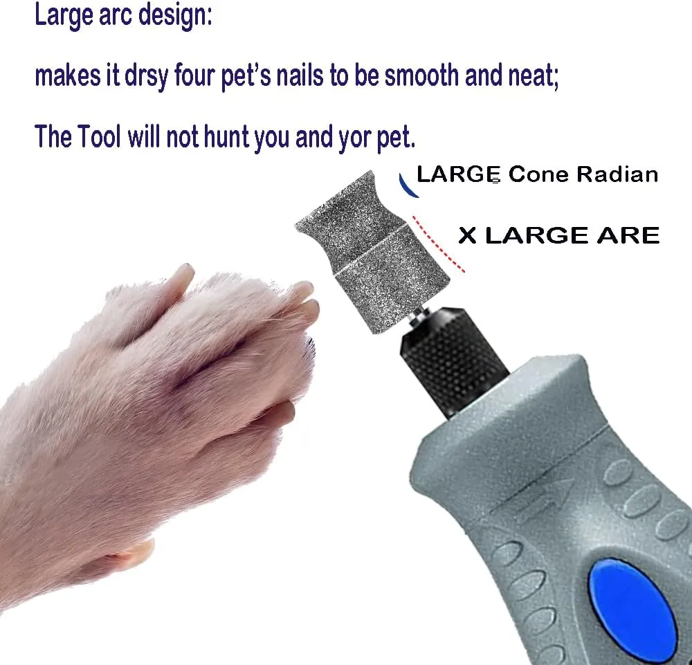 Diamond Dremel Dog Nail Grinder Bits for Rotary Tool-1/8'' Dremel Dog Nail Grinder Attachment-Pet Bit Work for Animals Nail Care (XX Large Q)