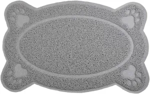 DM Cat Litter Box Debris Catcher Mat, Kitty Scatter Control Rug, 16x10 Inches, Grey