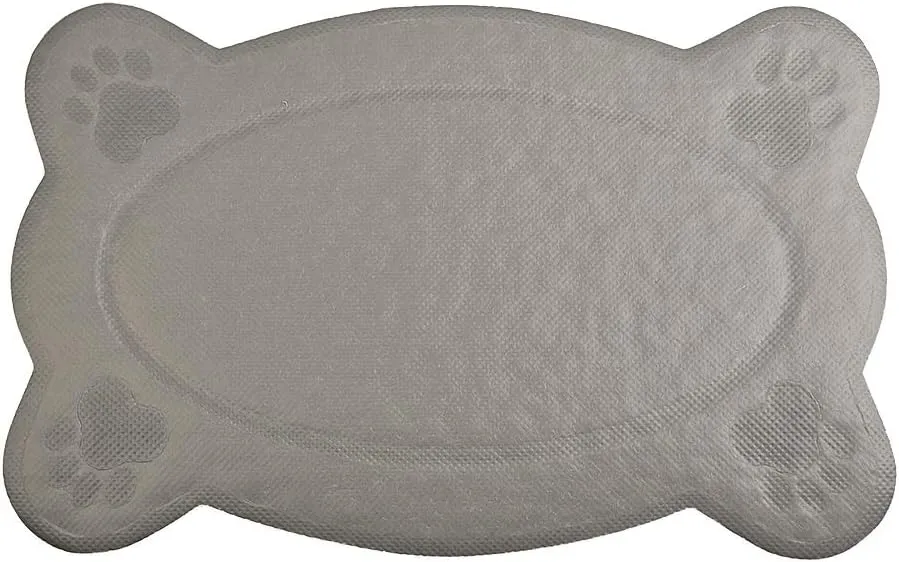 DM Cat Litter Box Debris Catcher Mat, Kitty Scatter Control Rug, 16x10 Inches, Grey
