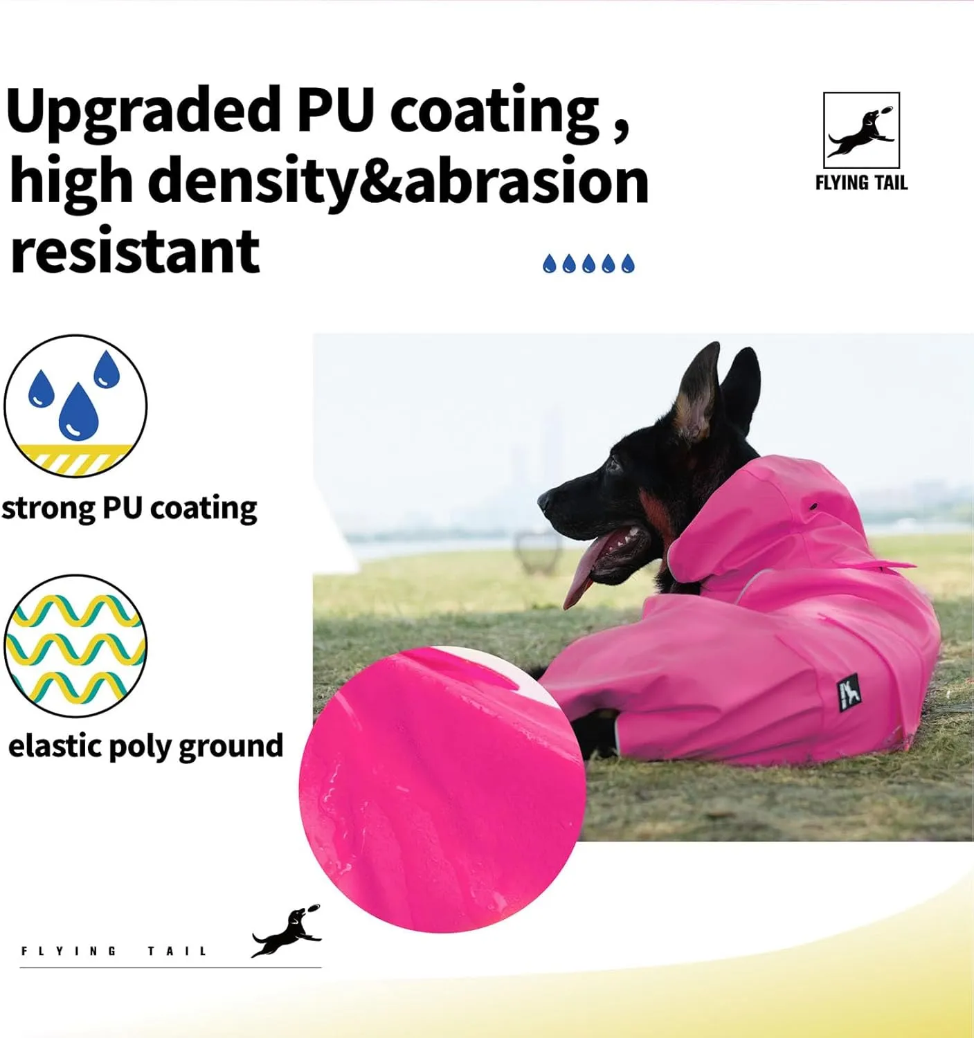 Dog Raincoat Waterproof Reflective Jacket  Lightweight Hooded Poncho with Adjustable Belly Strap & Leash Hole  Rain Slicker Coat for 2XSmall-5XLarge Dogs  Easy to Wear(Pink, X-Small)