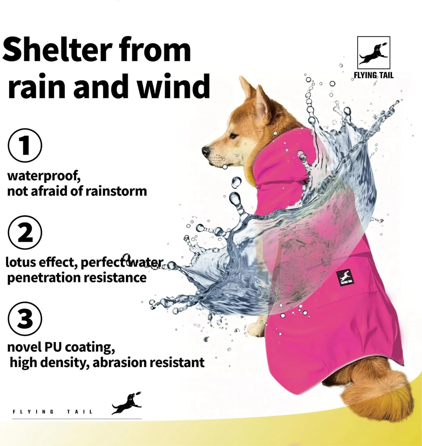 Dog Raincoat Waterproof Reflective Jacket  Lightweight Hooded Poncho with Adjustable Belly Strap & Leash Hole  Rain Slicker Coat for 2XSmall-5XLarge Dogs  Easy to Wear(Pink, X-Small)