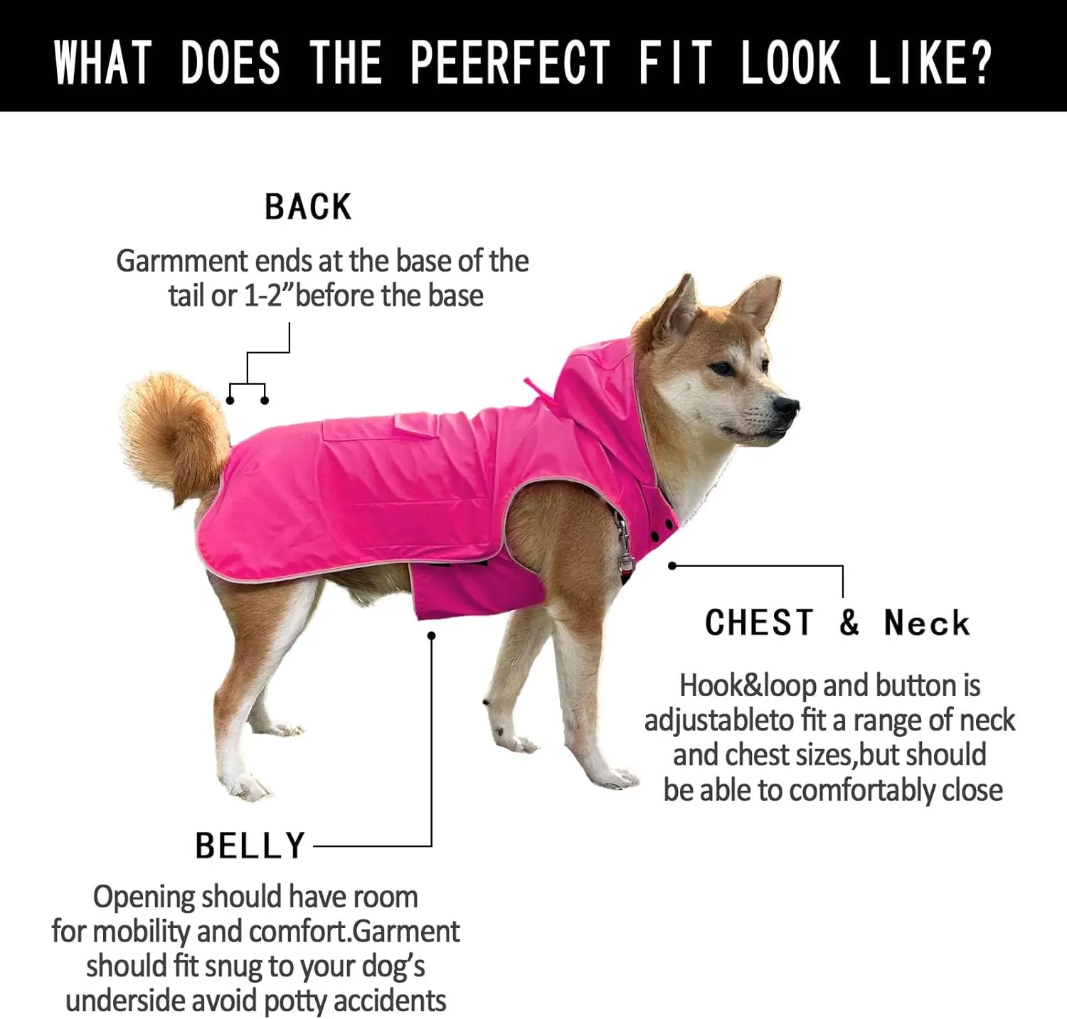 Dog Raincoat Waterproof Reflective Jacket  Lightweight Hooded Poncho with Adjustable Belly Strap & Leash Hole  Rain Slicker Coat for 2XSmall-5XLarge Dogs  Easy to Wear(Pink, X-Small)