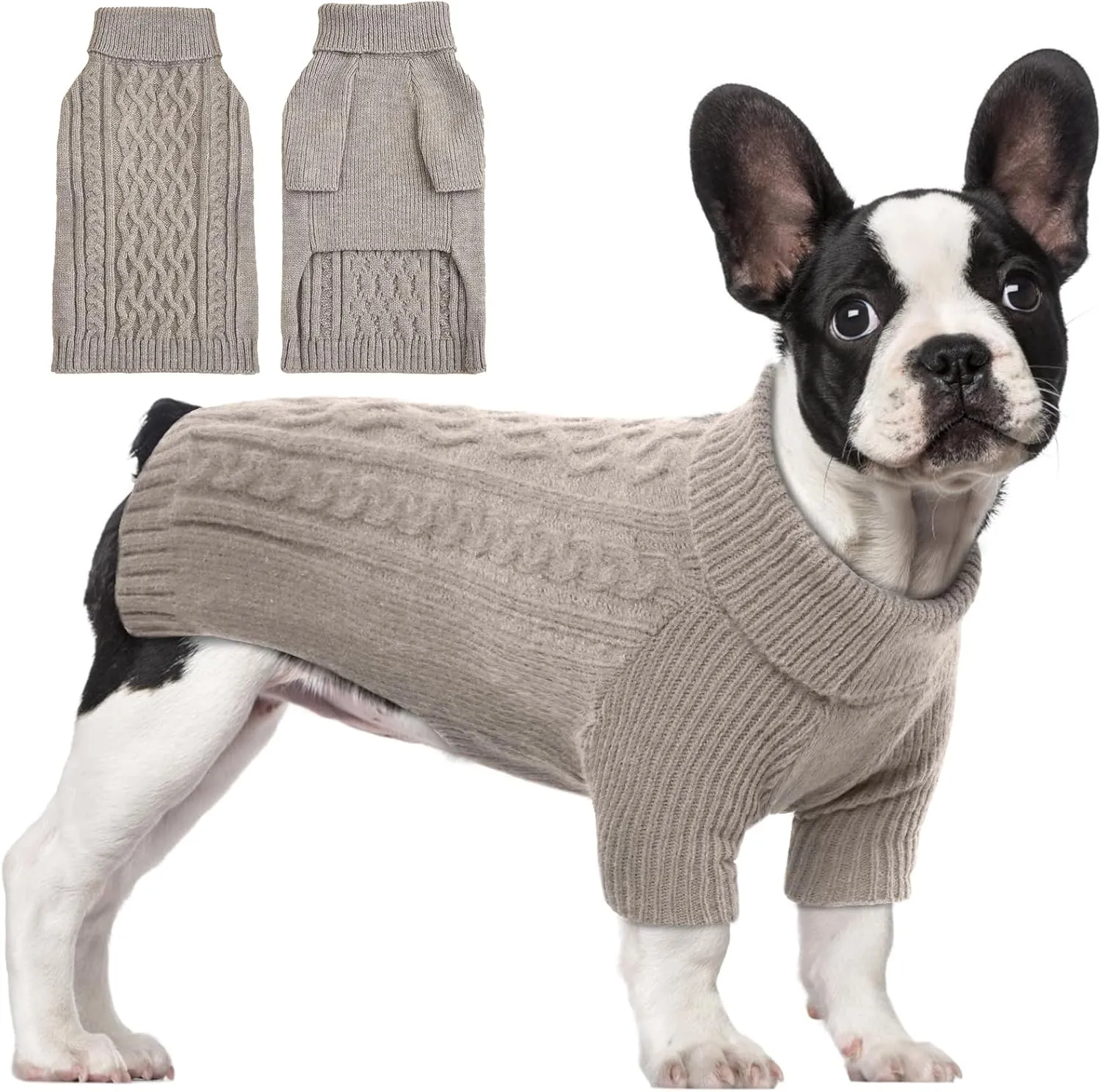 Dog Sweater Pet Dog Sweaters for Large Dogs Girl Boy Dog Christmas Sweater Classic Dog Turtleneck Knitwear Dog Thanksgiving Outfit Warm Dog Winter Clothes for Chihuahua, Bulldog, Dachshund, Pug
