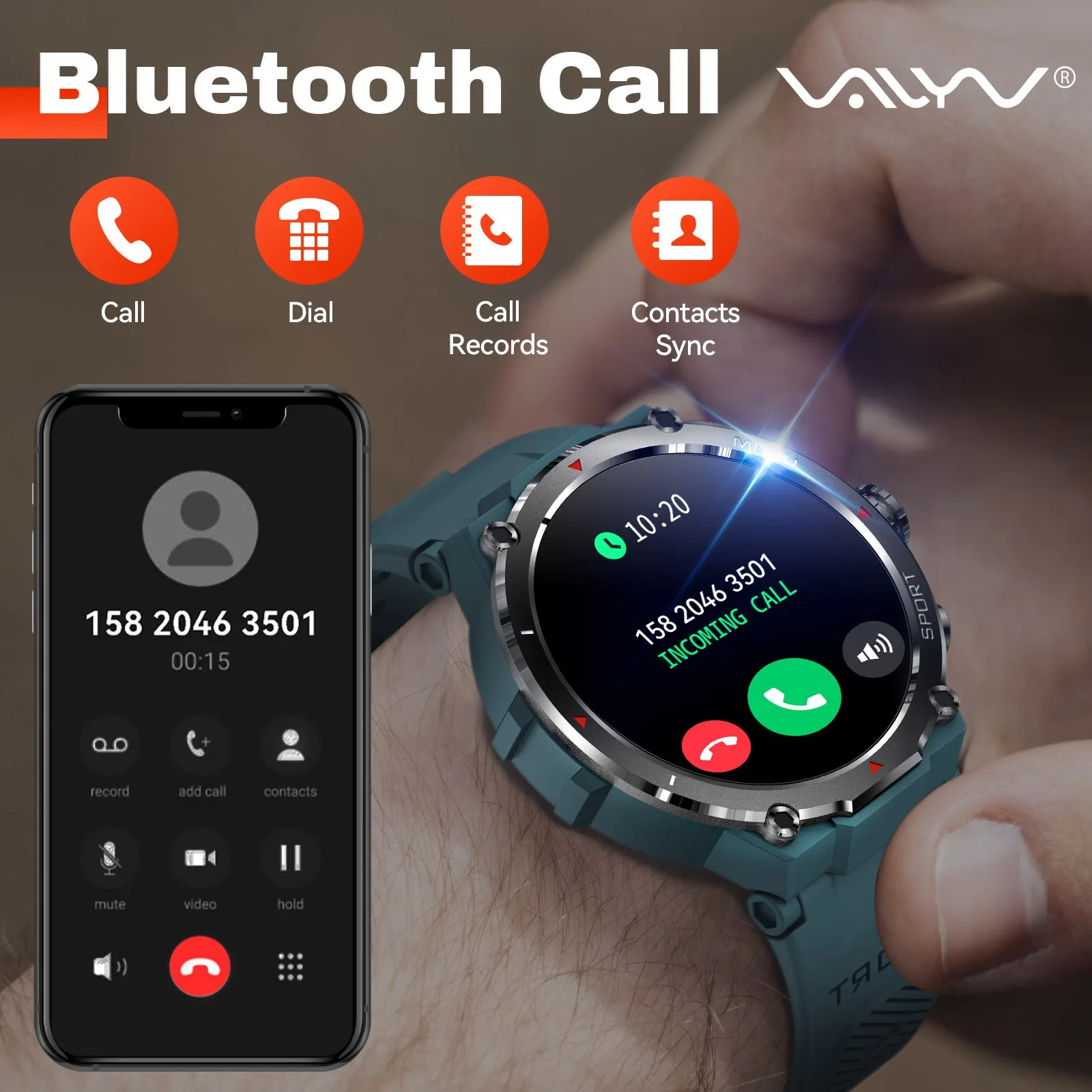 EIGIIS Military Smart Watch for Men 2024 HD Bluetooth Dial Call Outdoor Waterproof Tactical Smartwatch for iPhone Android Phones 1.32’’ Rugged Fitness Watch with Heart Rate/ Sleep Monitor Pedometer