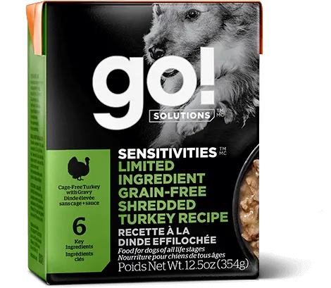 Go! Sensitivities Limited Ingredient Grain Free Shredded Turkey Recipe for Dogs 