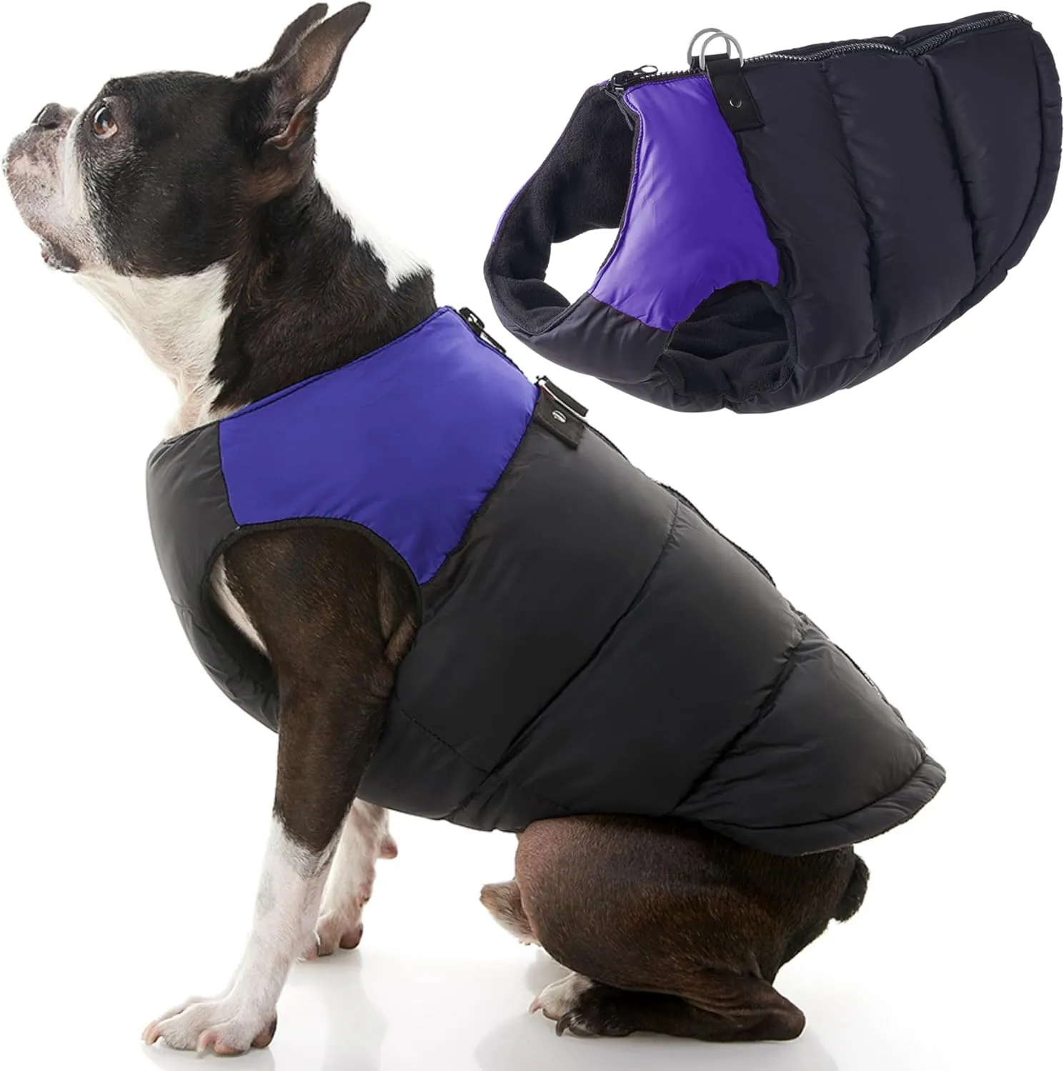 Gooby Bomber Vest Lift Dog Harness - Purple, Large