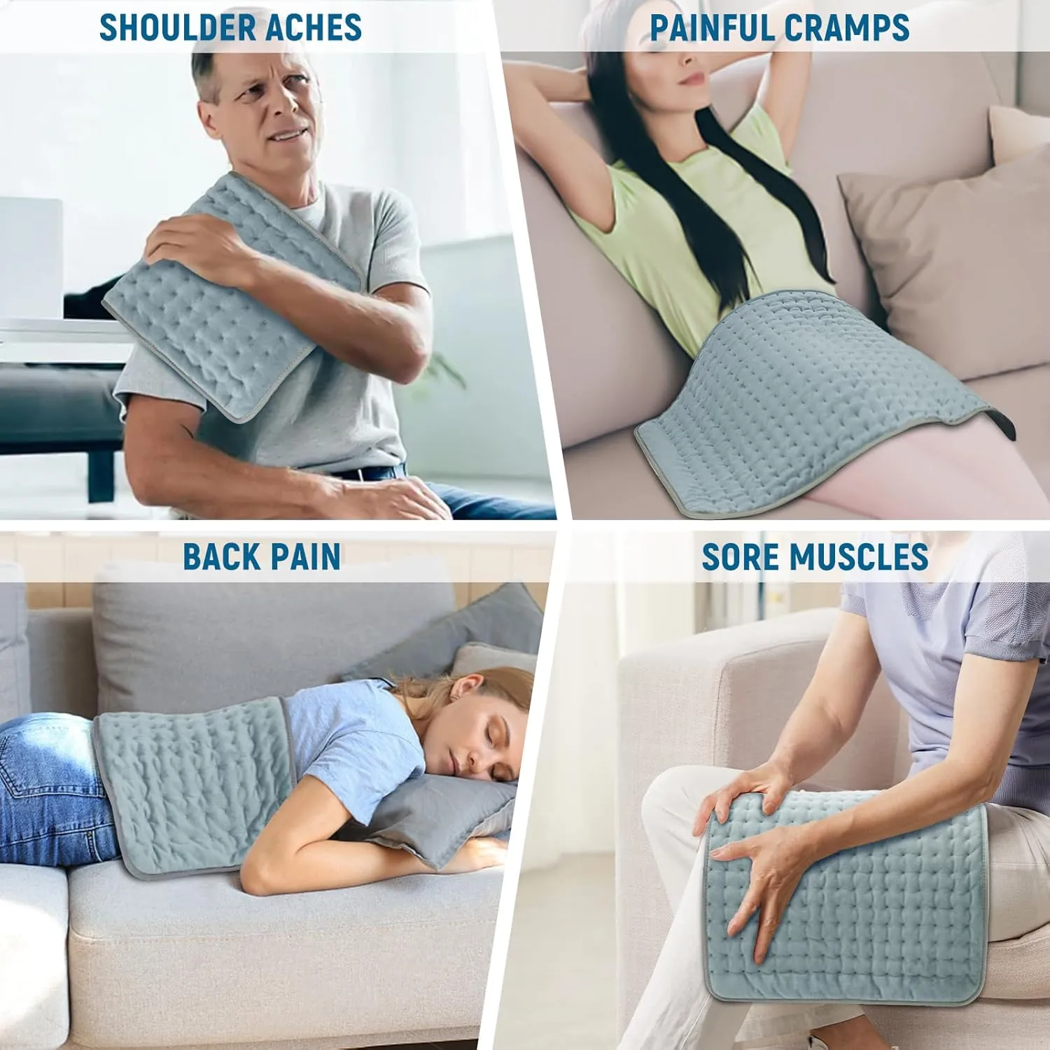 Heating Pad - Electric Heating Pad for Back Pain and Cramps Relief, Moist Heat Pad for Shoulder, Knee, Neck, 6 Heat Settings & Auto Shut Off, Machine Washable, Gift for Women, Men, Mom, Dad, 20" x 24"