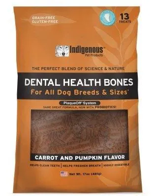 Indigenous Pet Products Carrot & Pumpkin Dental Dog Chews - 17 oz (13 ct) Bag