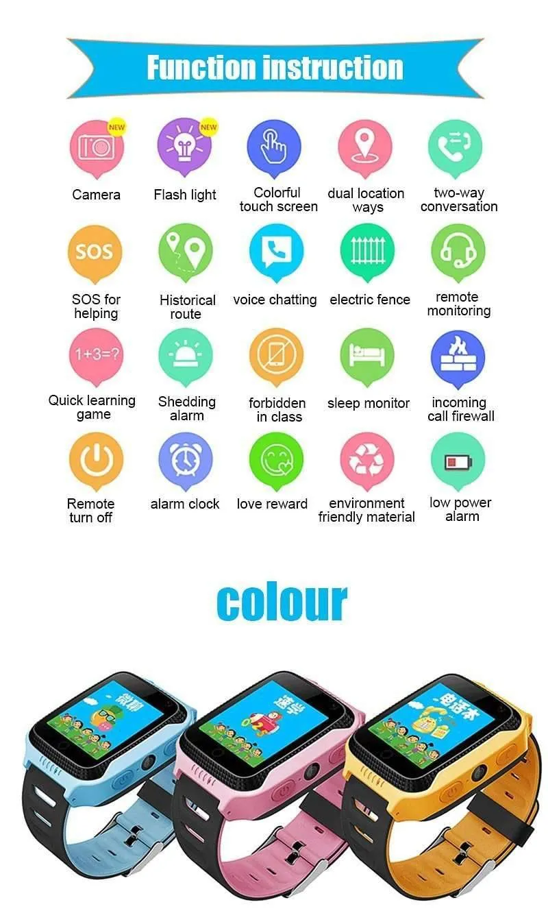 Kids GPS Tracker Smart Watch With SOS