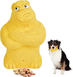Large Dog Chew Toys: Rubber Treat Dispensing Toy for Aggressive Chewers, Tough Dog Toys for Large Dogs, Dog Teeth Cleaning Toy, Interactive Dog Toys for Small, Medium, Large Dogs, yellow