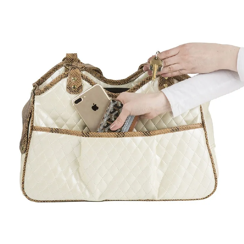 Metro Quilted Pet Carrier: Ivory