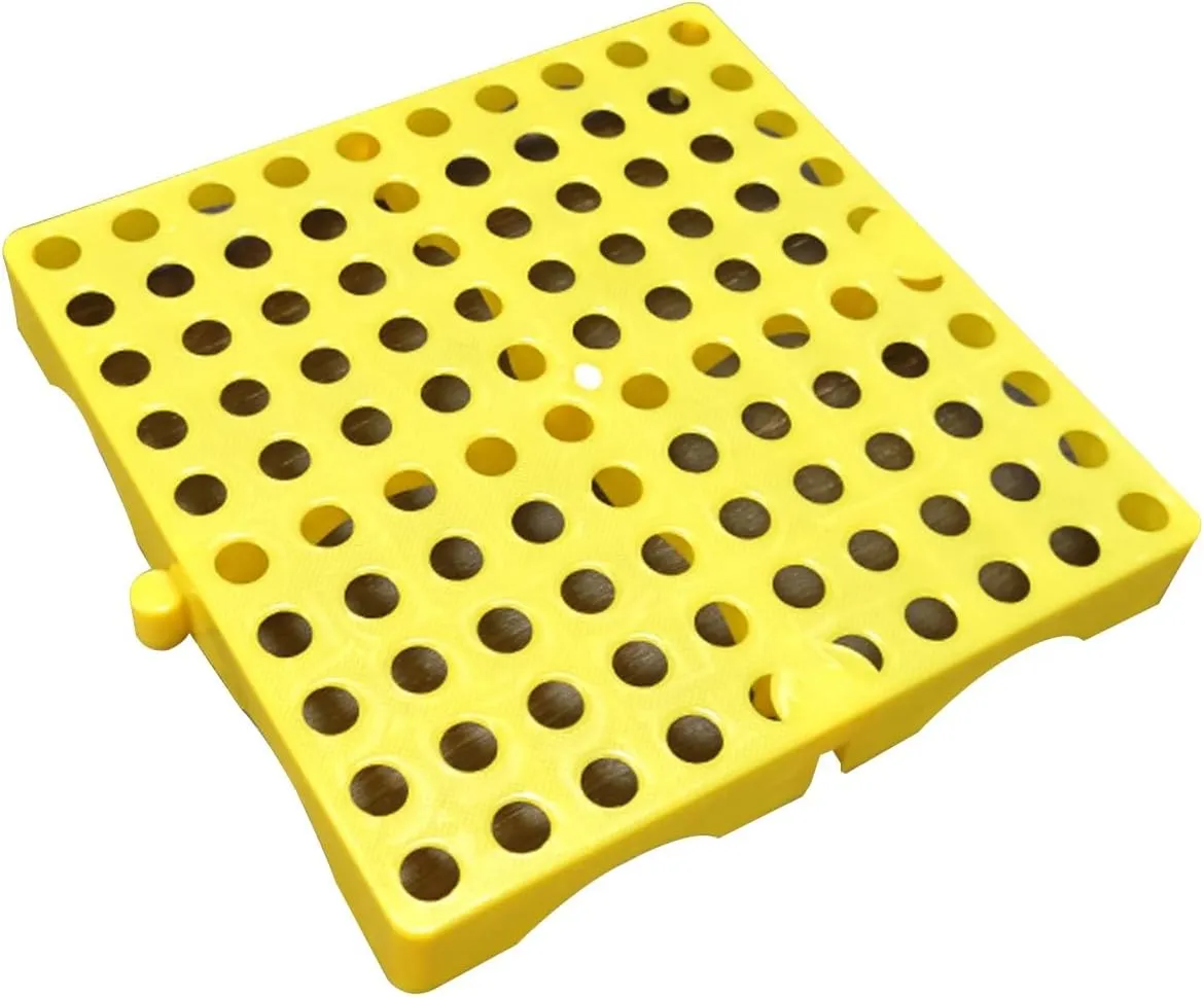 Mini Plastic Pallets, Plastic Platform, Waterproof Storage Grid Pad, Polyethylene Pallet, Nestable Floor Pallets, for Supermarket Pet Garages Outdoor Closets Storage(Yellow)
