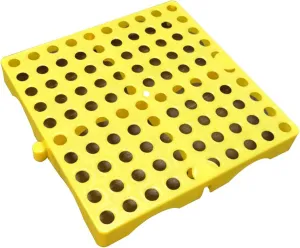 Mini Plastic Pallets, Plastic Platform, Waterproof Storage Grid Pad, Polyethylene Pallet, Nestable Floor Pallets, for Supermarket Pet Garages Outdoor Closets Storage(Yellow)