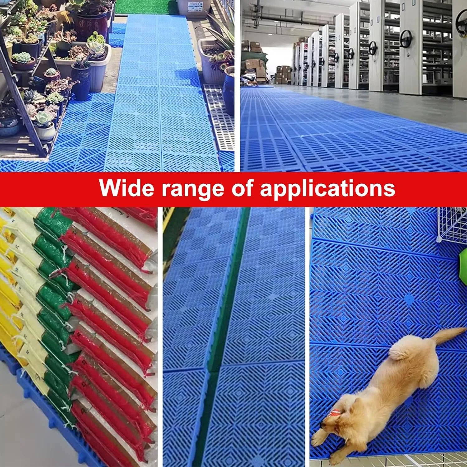 Mini Plastic Pallets, Plastic Platform, Waterproof Storage Grid Pad, Polyethylene Pallet, Nestable Floor Pallets, for Supermarket Pet Garages Outdoor Closets Storage(Yellow)